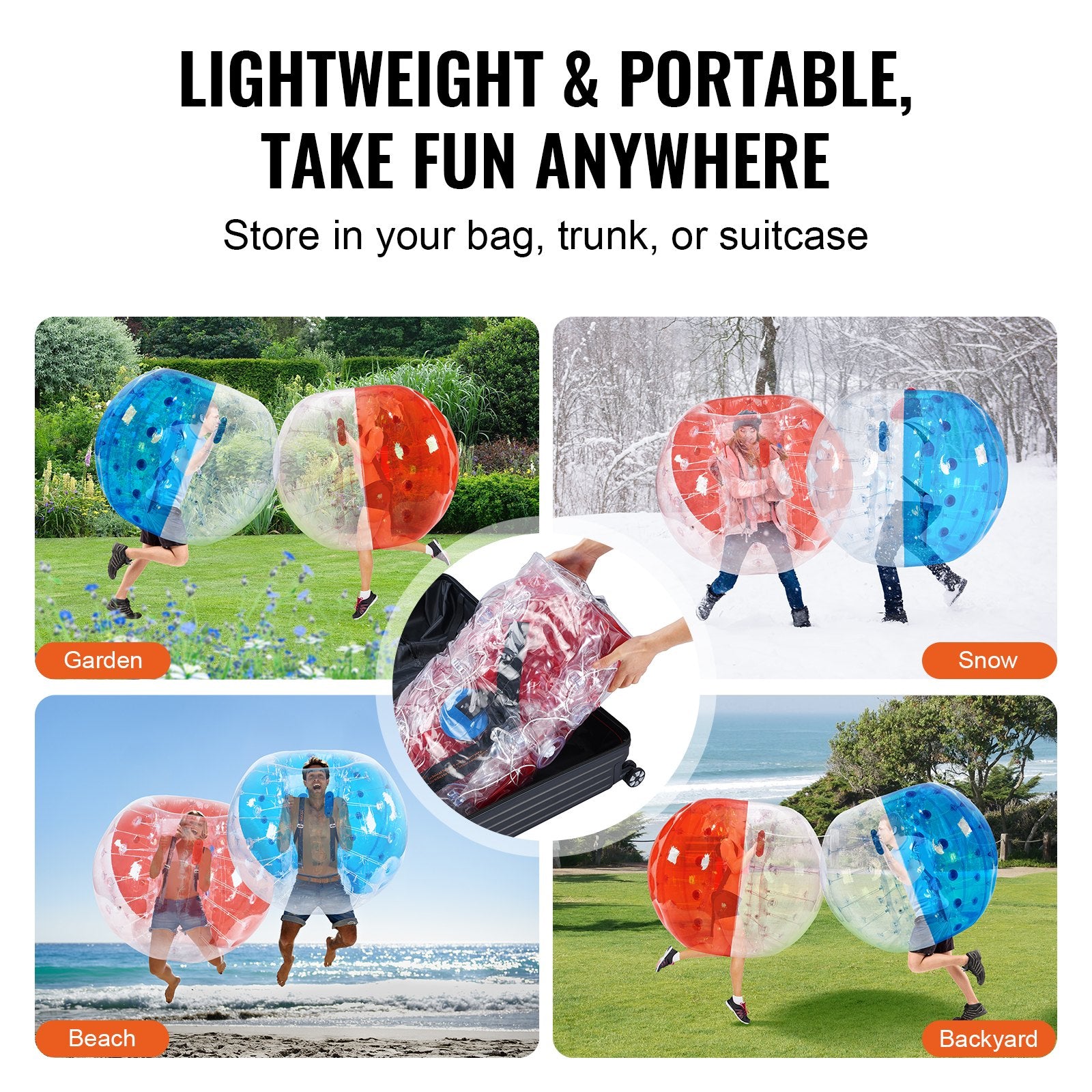 Vevor Inflatable Bumper Balls 5' Body Sumo Zorb Balls 2-