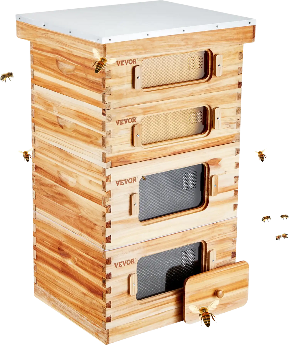 Vevor Bee Hive 40 Frame Kit Beeswax Coated Cedar Wood Deep