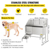Vevor 62" Professional Dog Grooming Tub Stainless Steel with Walk-In Ramp Left Door New