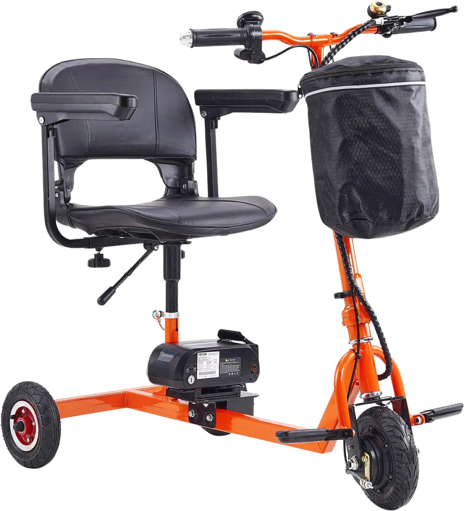 Vevor Mobility Scooter 3 Wheel Foldable 330 lbs. Capacity 48V 4 MPH 12 Mile Range Orange New