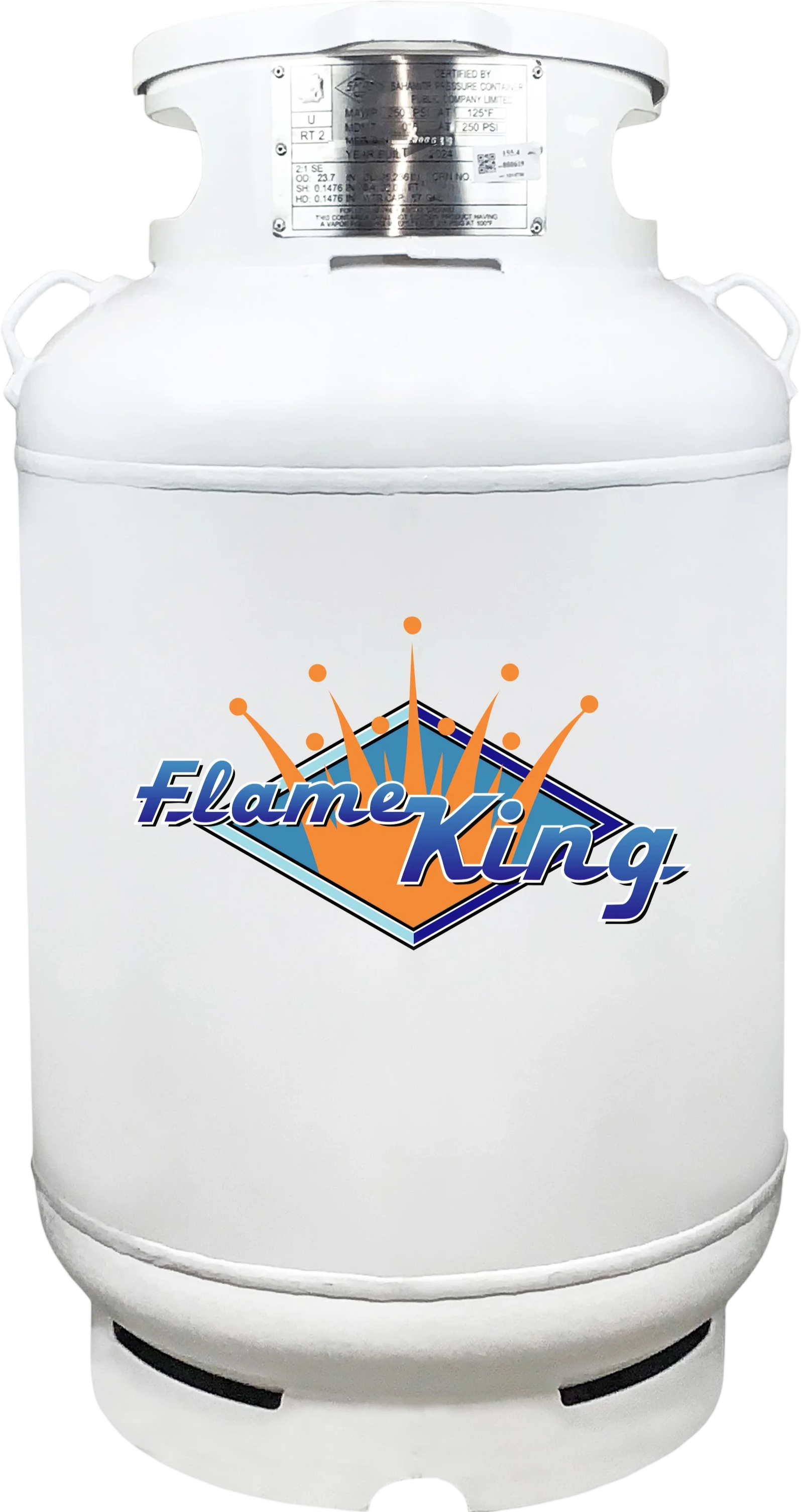 Flame King Propane Tank 200 lbs 50 Gal. ASME with Valves Gauge and Lid New