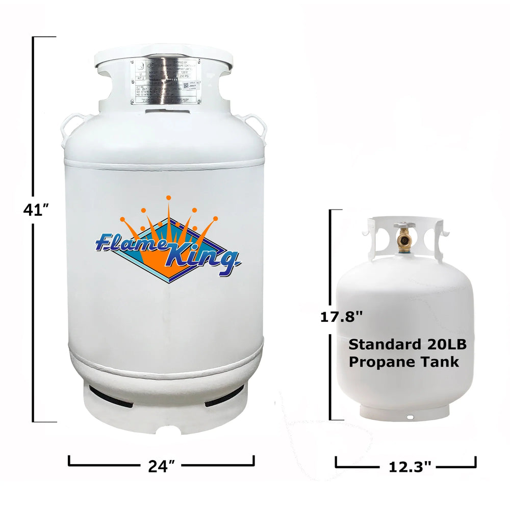 Flame King Propane Tank 200 lbs 50 Gal. ASME with Valves Gauge and Lid New