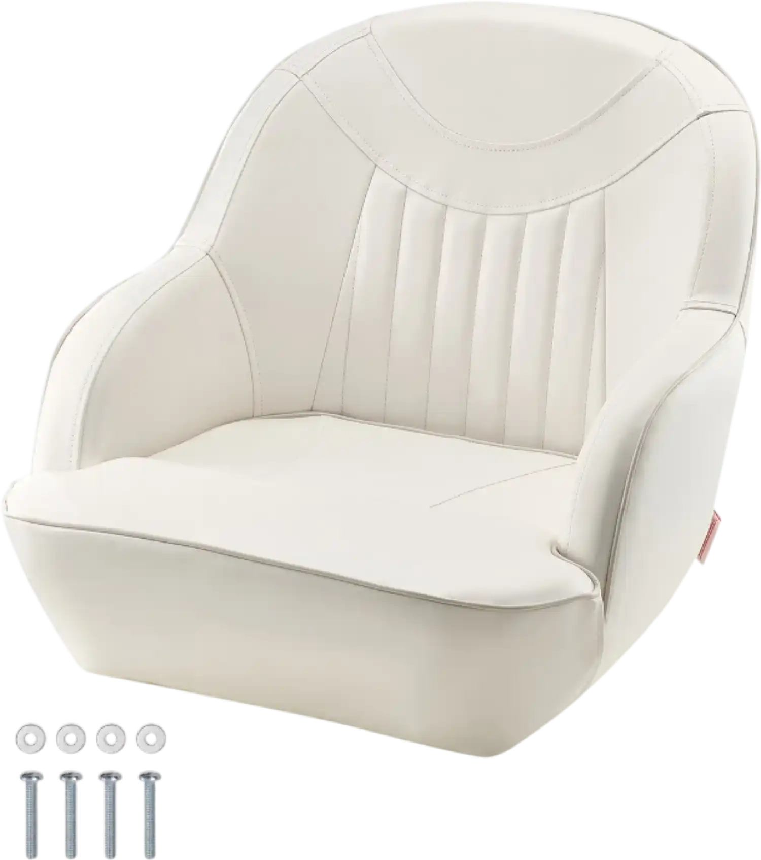 Vevor Low-Back Flip-Up Captain Bucket Boat Seat White PVC Leather New