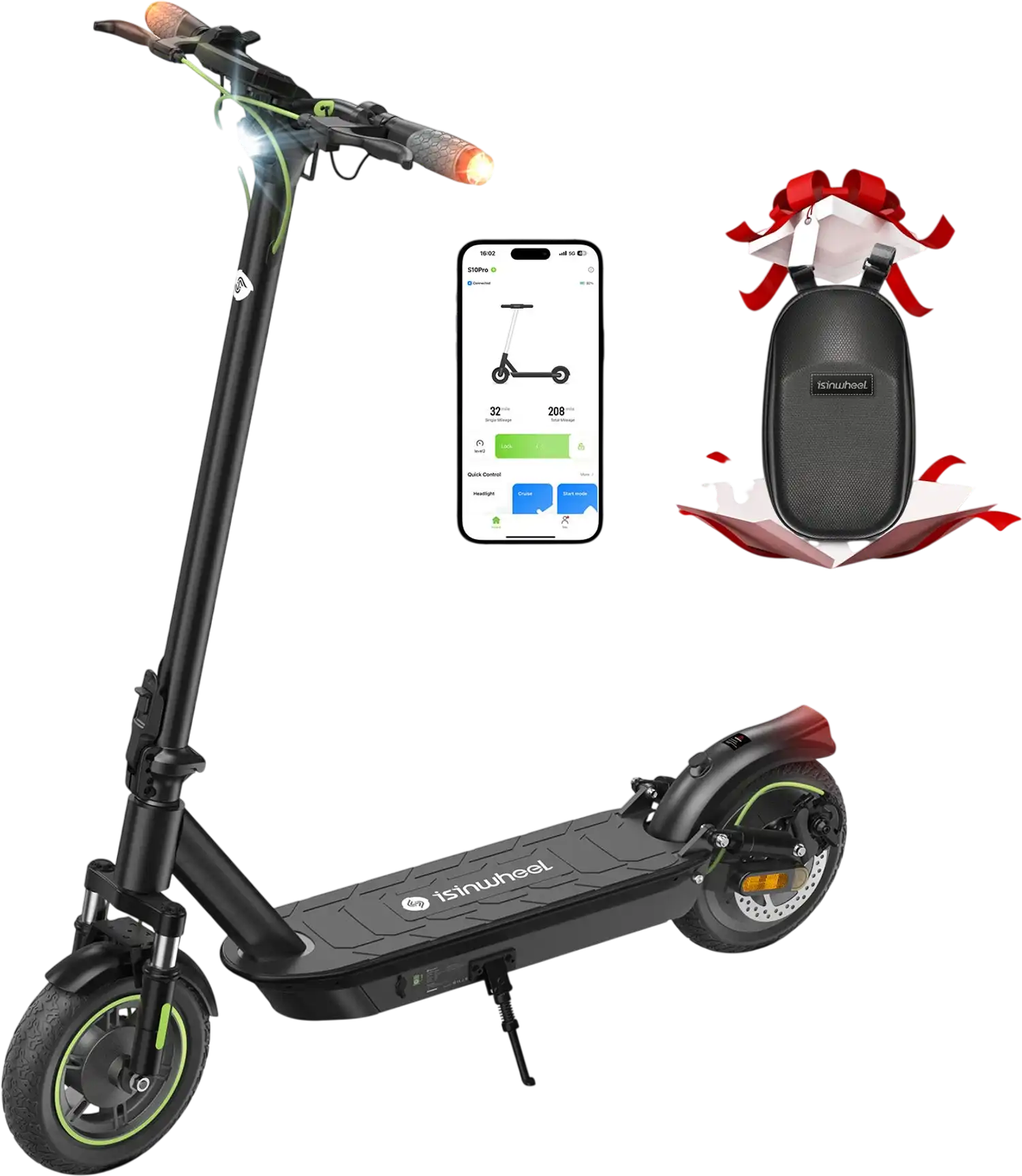 Isinwheel S10 Pro Electric Scooter 32 Mile Range 28 MPH 800W New
