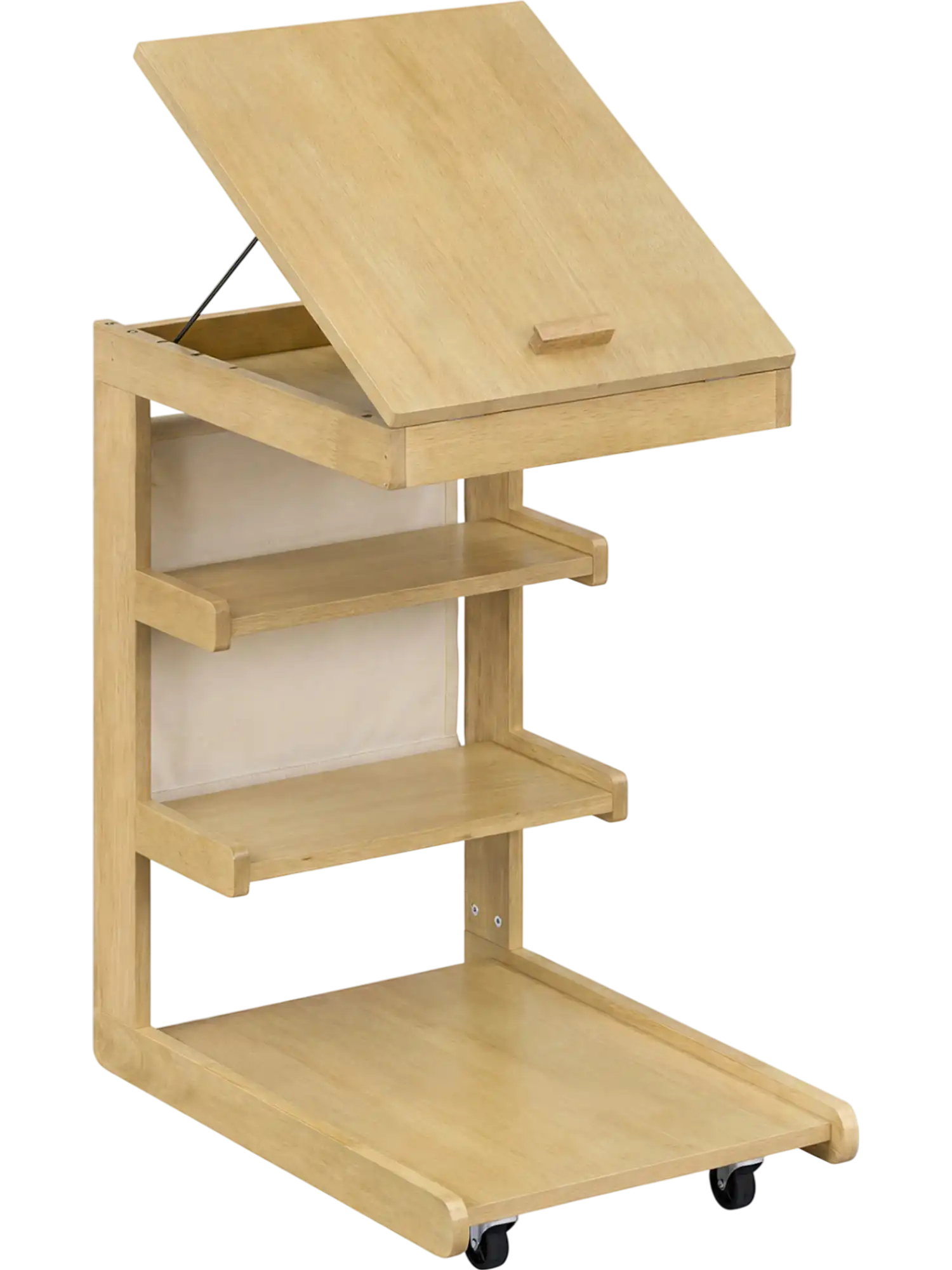 Costway C-Shaped End Table w/ Wheels Adjustable Desktop Sofa Couch Bedside 22040112 New