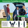 Camping cot with soft padded mat in navy, featuring a simple snap-on design for easy storage and transport.