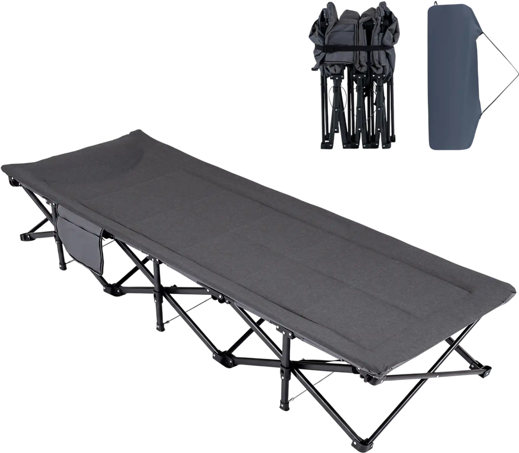 Costway Camping Cot Portable Bed w/ Padded Pillow Storage Pouch 90066187 New