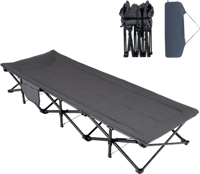 Costway Camping Cot Portable Bed w/ Padded Pillow Storage Pouch 90066187 New