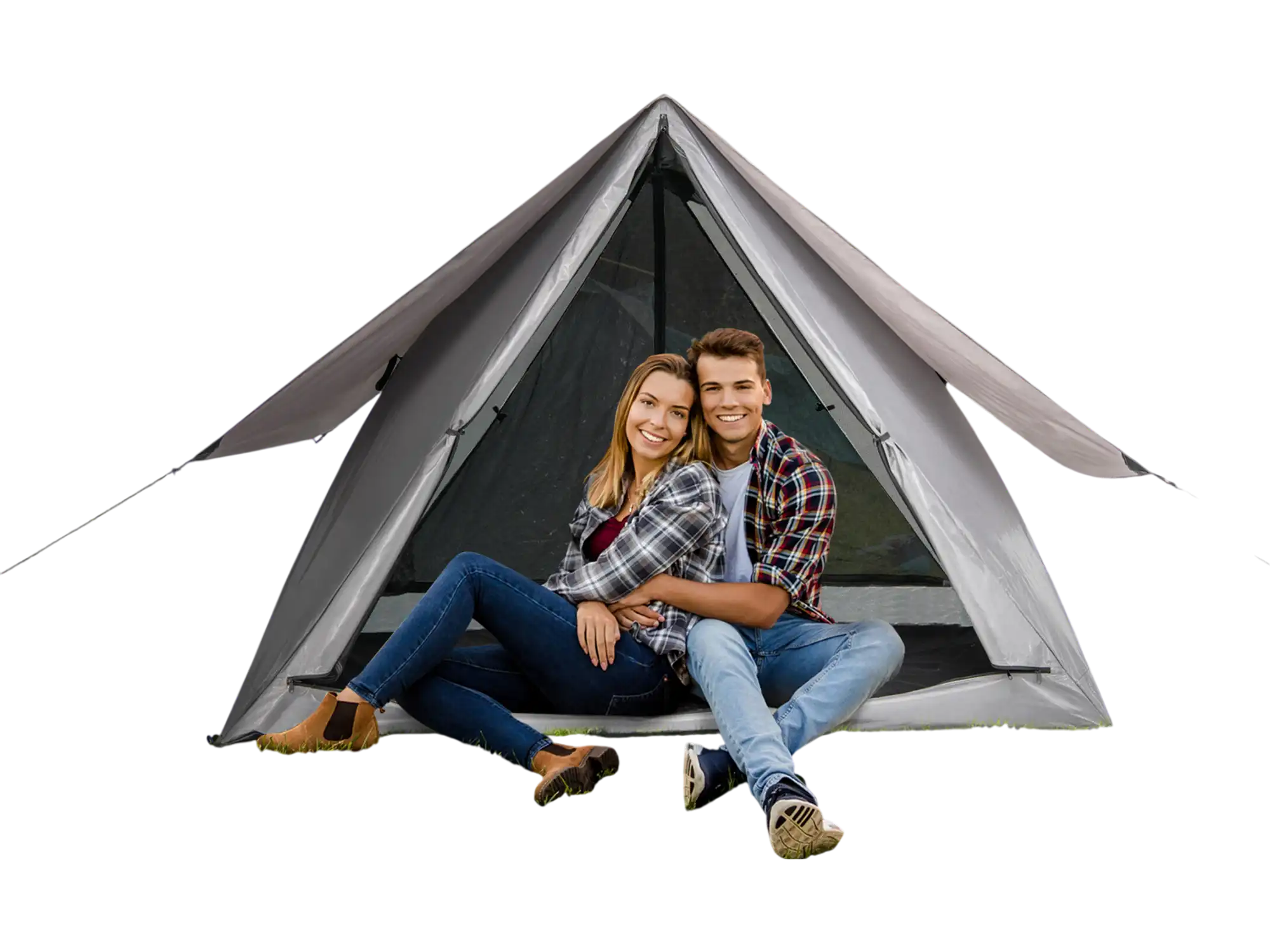 Costway Pop-up Camping Tent 2-3 Person w/ Carry Bag Rainfly Gray 96825734 New
