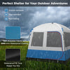 5-person camping tent with mesh windows, 190T polyester fabric, and waterproof tarp for outdoor adventures.