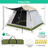 2-4 person instant pop-up camping tent with removable rainfly, featuring large interior space and waterproof oxford.