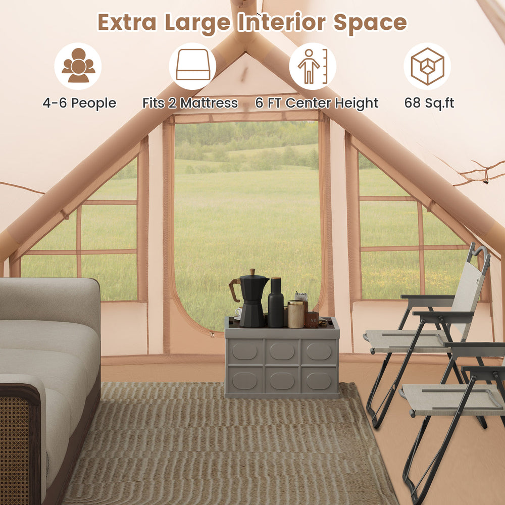 Costway Inflatable Camping Tent with Porch for 4-6 People New