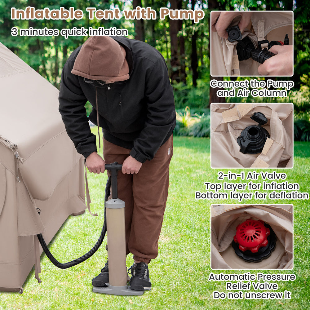 Costway Inflatable Camping Tent with Porch for 4-6 People New