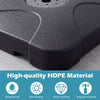 Heavy-duty HDPE cantilever patio umbrella base with refillable reservoir, waterproof design, and easy-grip handles.