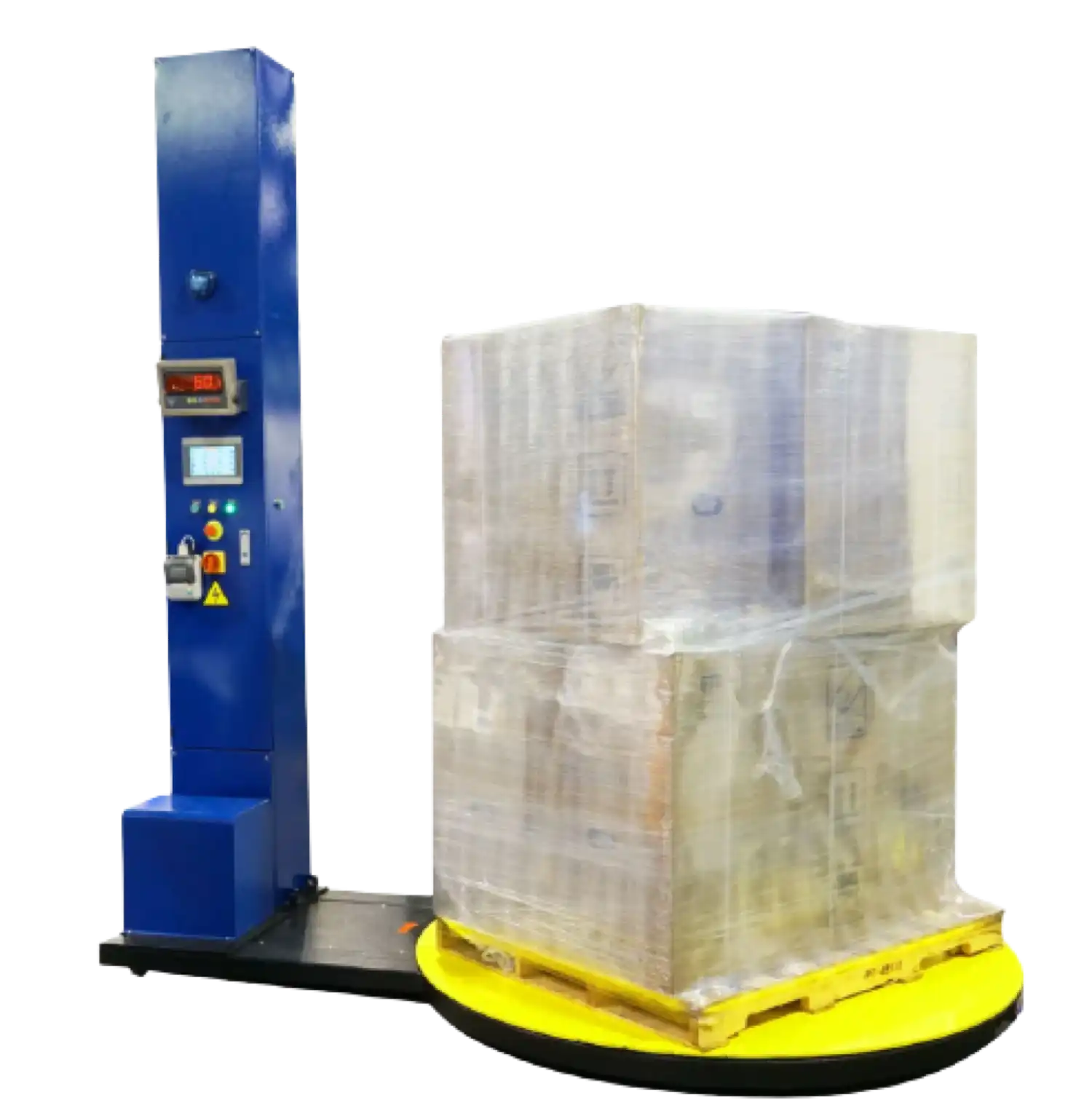 PEC Scales Stretch Wrap Machine Electric Pallet Wrapper with Built-in Scale and Thermal Label Printer Capacity 5000 lbs New