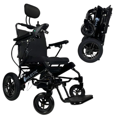 ComfyGO IQ-9000 Auto Recline Majestic Remote Controlled Travel Manual Folding Electric Wheelchair New