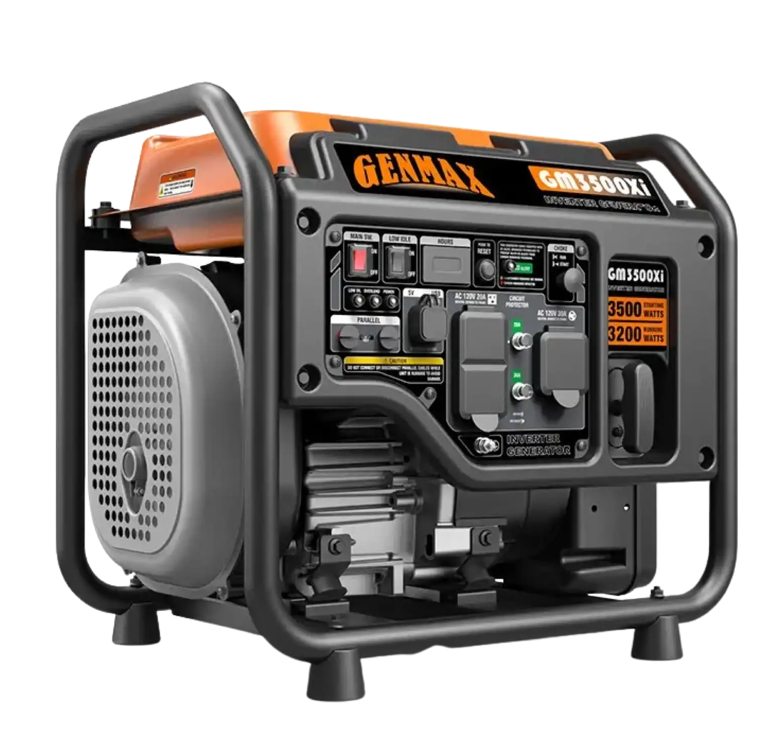 GENMAX GM3500Xi 30 Amp 3200W/3500W Recoil Start Gas Open Frame Inverter Generator with CO Detect New