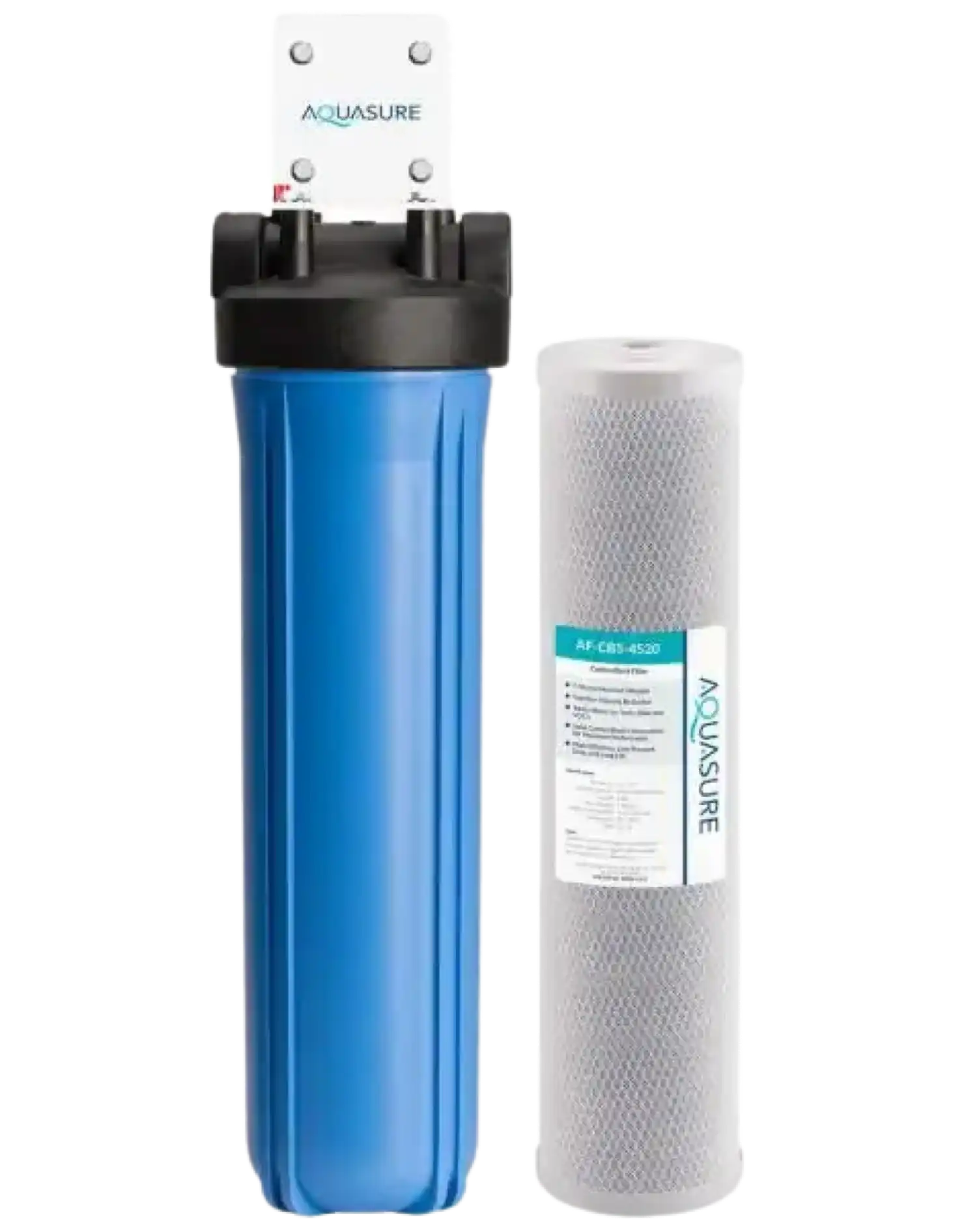 Aquasure AS-F120CB5 Fortitude V Series 20 Inch High Flow Whole House 5 Micron Carbon Block Water Filter New