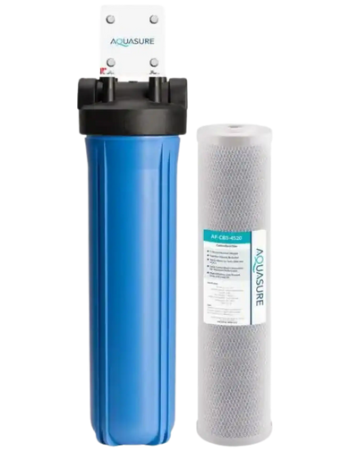 Aquasure AS-F120CB5 Fortitude V Series 20 Inch High Flow Whole House 5 Micron Carbon Block Water Filter New