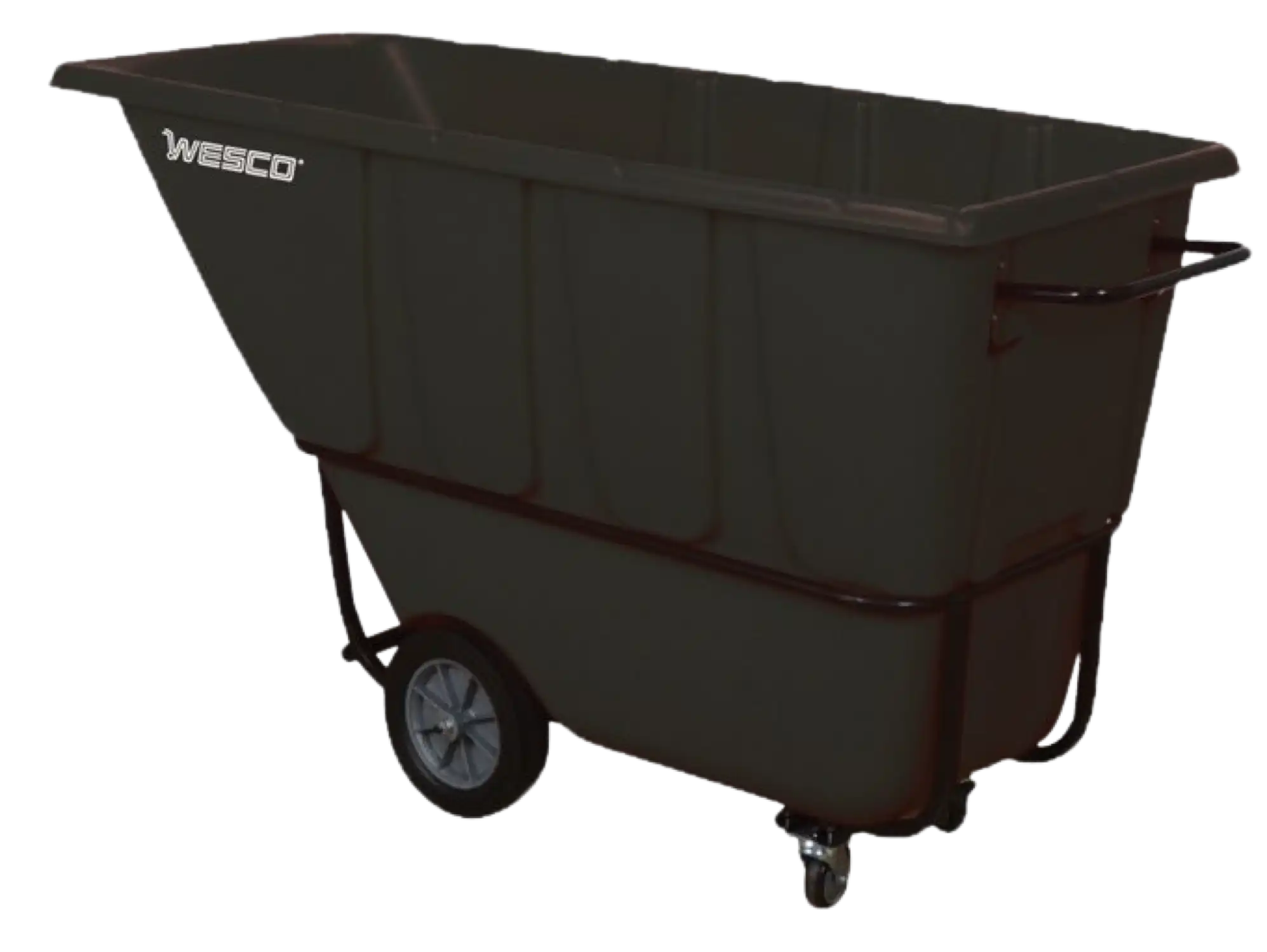 Wesco 272582 1 Cubic Yard Plastic Poly Tilt Cart 1250 lbs. Capacity Black New