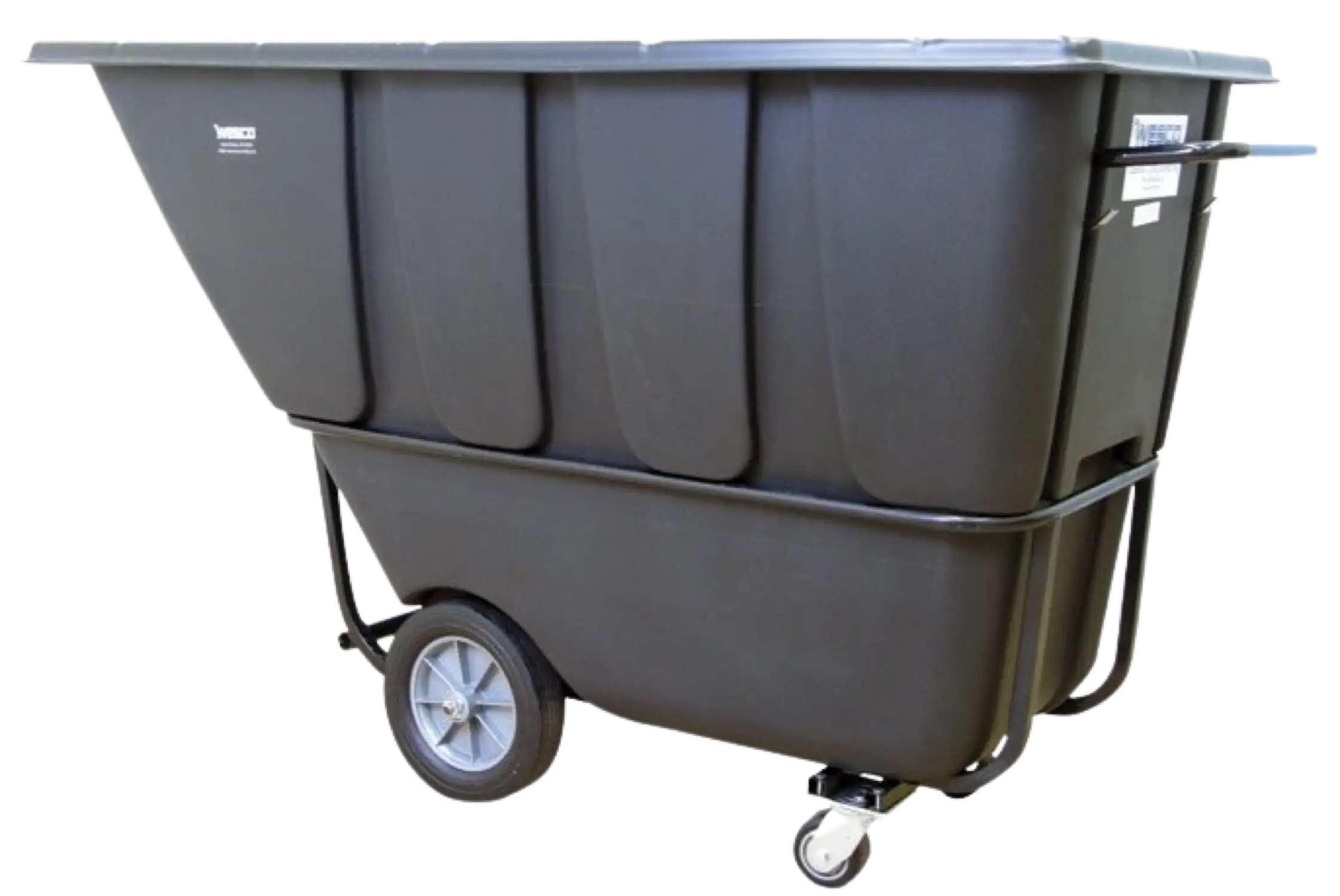 Wesco 272584 1 Cubic Yard Plastic Poly Tilt Cart 2100 lbs. Capacity Black New