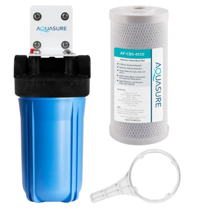 Aquasure AS-F110CB5 Fortitude V Series 10 Inch High Flow Whole House 5 Micron Carbon Block Water Filter New