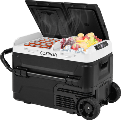 Costway Portable Compressor Fridge Freezer for Vehicles Dual Zone 42 Quart New