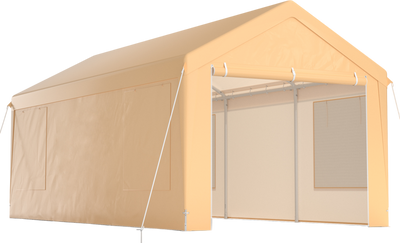 Costway Heavy-Duty Carport 10 x 20 Ft with Removable Sidewalls New