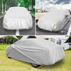 Car cover for 185-inch sedans, featuring UV protection, waterproof material, and elastic band for secure fit.