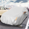 Car cover for sedans up to 193 inches, featuring UV protection, waterproof material, and reflective strips for safety.