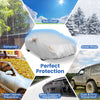 Car cover for 193-inch sedans, offering rainproof, sun-proof, and snow-proof protection with reflective strips.