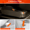 Car cover with 6 reflective strips for UV, rain, and dust protection, designed for SUVs up to 190 inches.