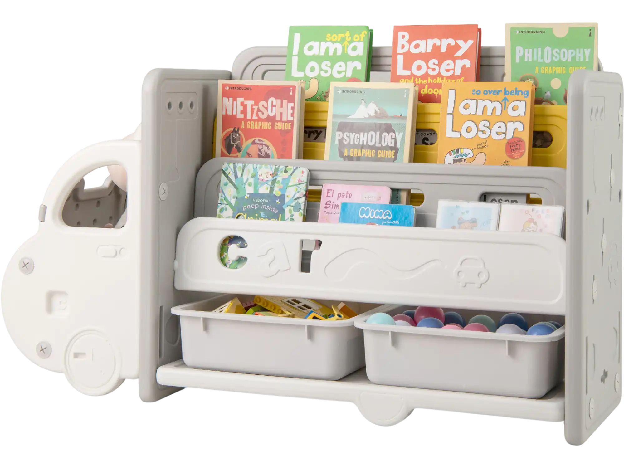 Costway Car Themed Kids Toy Storage Bookshelf 839157426 New