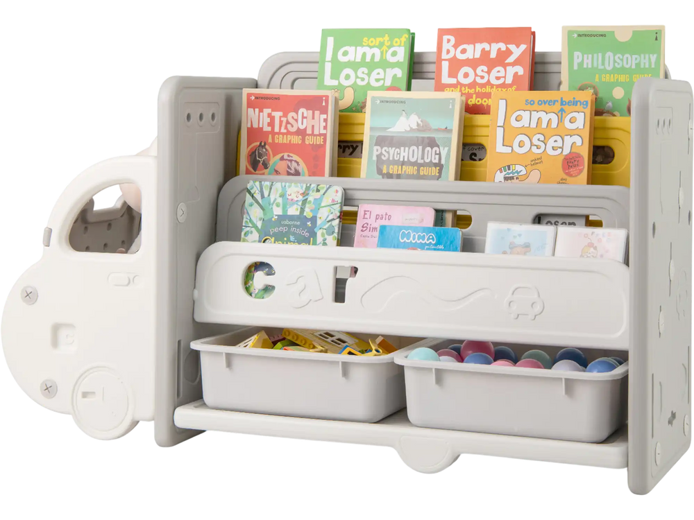 Car Themed Kids Toy Storage and Bookshelf