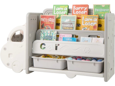 Costway Car Themed Kids Toy Storage Bookshelf 839157426 New