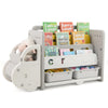 Car-themed kids toy storage and bookshelf with 3-tier design, BPA-free material, and easy access for organizing toys.