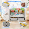 Car-themed kids toy storage and bookshelf with rounded corners, BPA-free material, and easy-to-clean surface for safe.