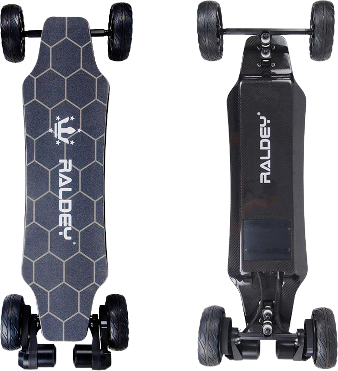 Raldey Carbon AT V.2 All-Terrain Electric Skateboard 28 MPH 19 Mile Range Belt Drive 1500W New