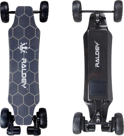 Raldey Carbon AT V.2 All-Terrain Electric Skateboard 28 MPH 19 Mile Range Belt Drive 1500W New