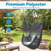 Caribbean hammock chair in gray with metal spreader bar, perfect for indoor and outdoor relaxation, supports 330 lbs.