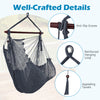 Detail of the Caribbean hammock chair showing reinforced hanging loop and anti-slip grooves for enhanced stability.