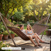 Caribbean Hammock with Spreader Bar for Patio Poolside-Brown - Gallery View 1 of 11
