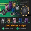 300 pieces of 14-gram poker chips in various colors, perfect for Texas Holdem and card games with durable materials.
