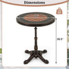 Dimensions of the 24" round patio dining table in bronze, showcasing a height of 28.5" and a weight capacity of 110 lbs.