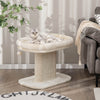 Modern Cat Tree Tower with Plush Perch and Sisal Scratching Plate-Beige - Gallery View 1 of 10