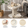 Modern cat tree tower in beige featuring a plush perch, sisal scratching plate, and removable washable mat for easy.