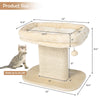 Modern cat tree tower in beige with plush perch, sisal scratching plate, and removable cushion for easy maintenance.