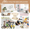 Modern cat tree tower in beige featuring a plush perch, sisal scratching plate, and removable washable cushion for.