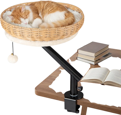 Costway Indoor Cat Desk Bed Removable Padded Cushion 65268625 New