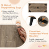 Cat litter box enclosure with natural veneered wood, featuring 5 metal legs and sisal scratching posts for indoor cats.